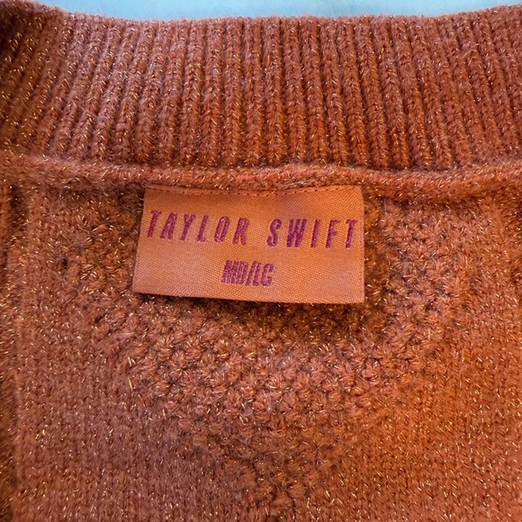 TAYLOR SWIFT CARDIGAN TLOAS The Life of a Showgirl Gold Orange Stars MD/LG NEW - Picture 2 of 15